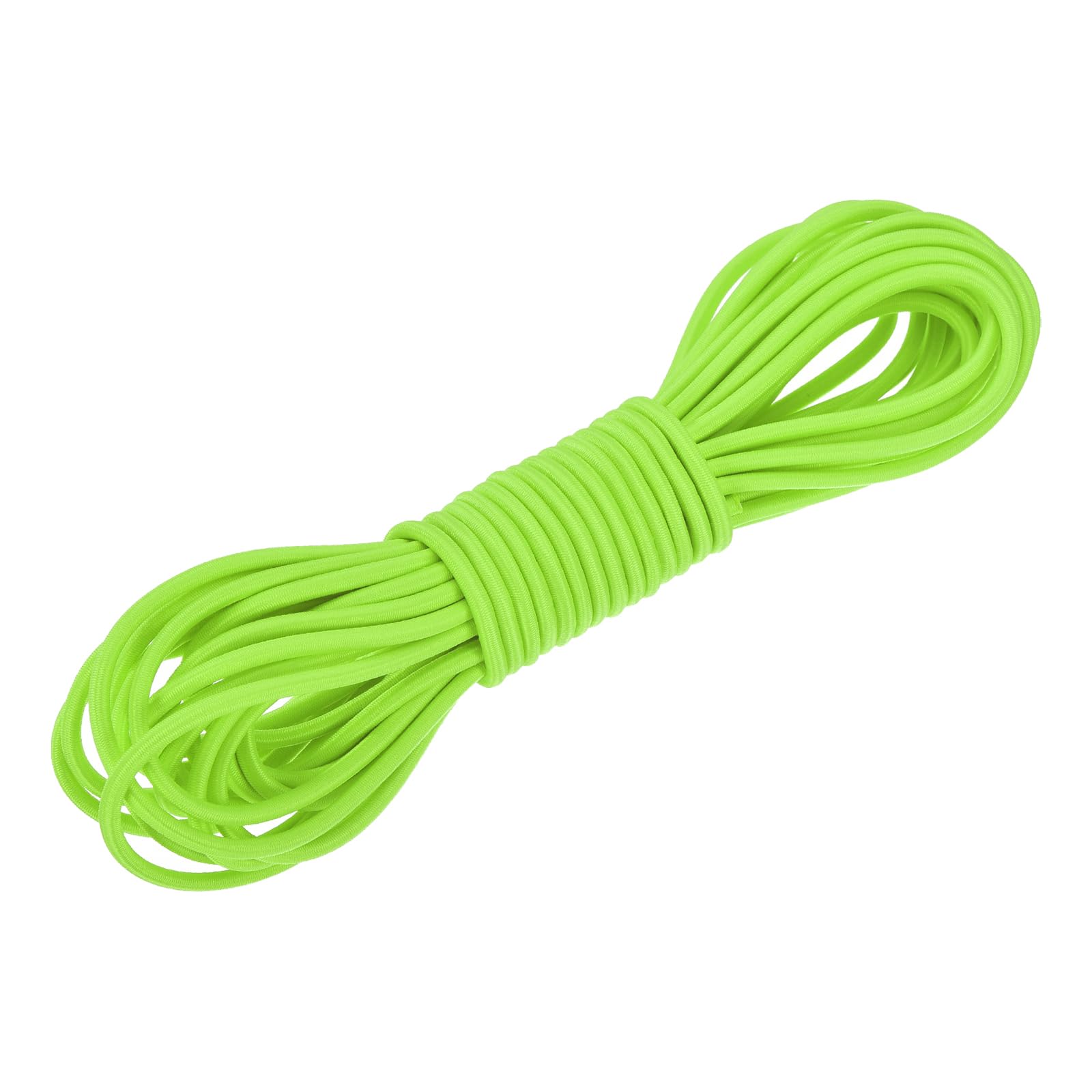 DMiotech 3mm Shock Cord, 7.6 M Fluorescent Green Bungee Cord Tent Pole Shock Cord Round Elastic Kayak Rope Stretch String Marine Grade Heavy Polyester for DIY Projects Tie Downs