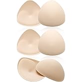 WLLHYF 2 Pairs Bra Pads Inserts, Triangle Breathable Bra Inserts Skin Color Removable Breast Padding Bra Pads for Women Girls