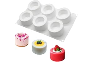 Shot Glass Chocolate Silicone Molds, 6-Cavity Round Mousse Molds for Ice Shot Glass Cookie Candy Mousse Dessert Pudding Desse