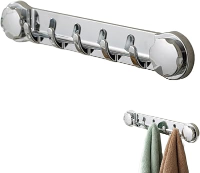 HYKJSHED Multifunctional Bathroom Wall Hooks, Removable Towel Rack