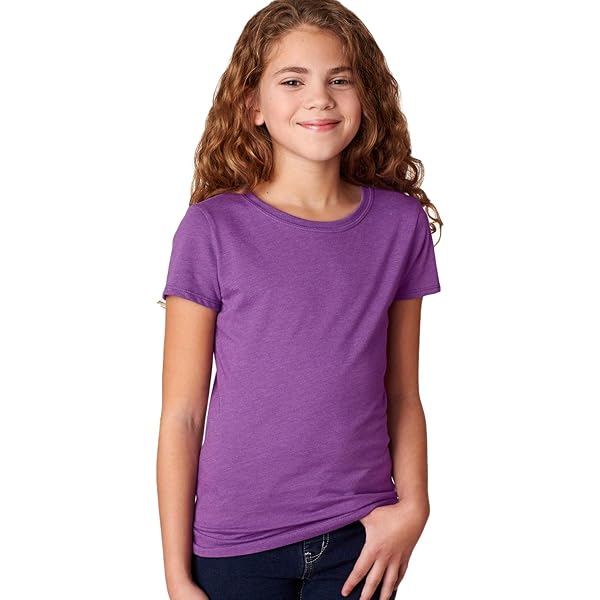 Next Level Girls Princess T-Shirt - Soft Youth Tee In Cancun Blue, Size XS - View #10