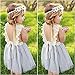 LOliSWan Little Girls Fairy Lace Princess Dress Ruffles Ballerina Tulle Tutu Toddlers Dress Up Outfits For Wedding Party (Gray, 3T)