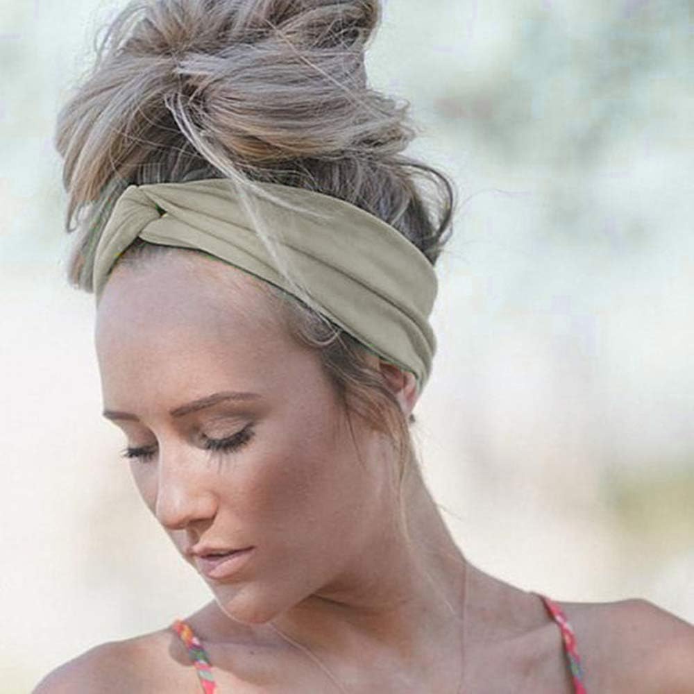 RIOSO Turban Headbands for Women Twisted Boho Headwrap Yoga Workout Sport Thick Head Bands(4 pack) at  Women’s Clothing store