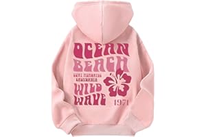 COZYEASE Girl's Floral Graphic Hoodie Long Sleeve Hooded Neck Sweatshirt Pullovers with Pocket