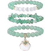 Vinswet Healing Crystal Beaded Bracelets for Women,Natural Amethyst Gemstones Bracelet,Anxiety Stress Relief Heart Charm Bracelet Handmade purple Jewelry Gifts for Women