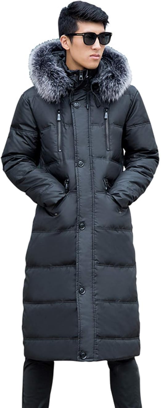 QJXX Abrigo largo de invierno para hombre, repelente al agua
