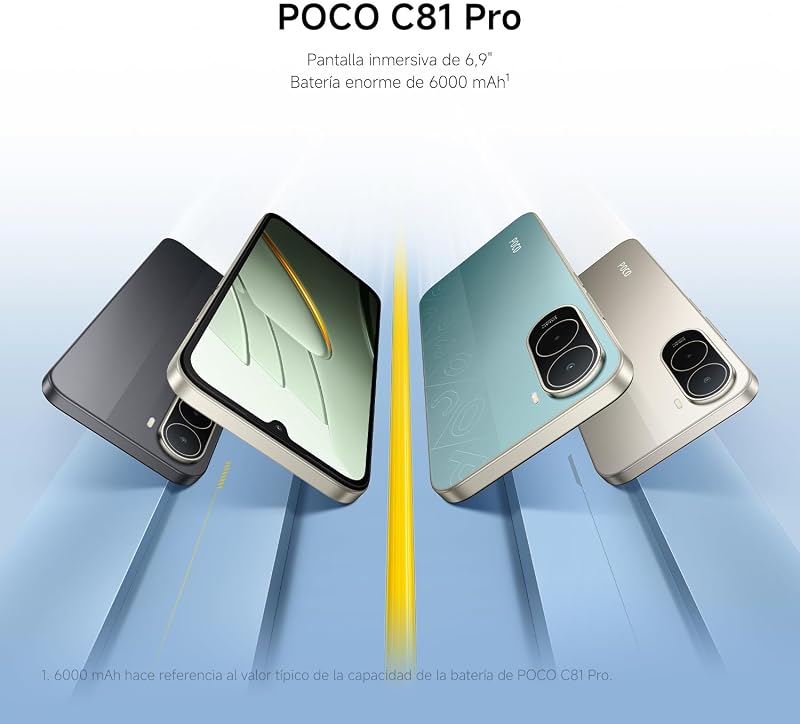 POCO C81 Pro Smartphone 4+128 GB Verde Batería de 6000 mAh