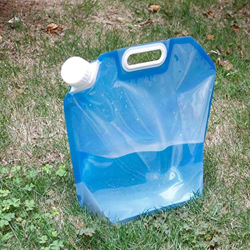 LE 3-Pack Collapsible BPA Free Water Container - Foldable Plastic Water Bag Carrier, Portable Water Storage Tank for Camping, Outdoor, Hiking,(blue&white&yellow)