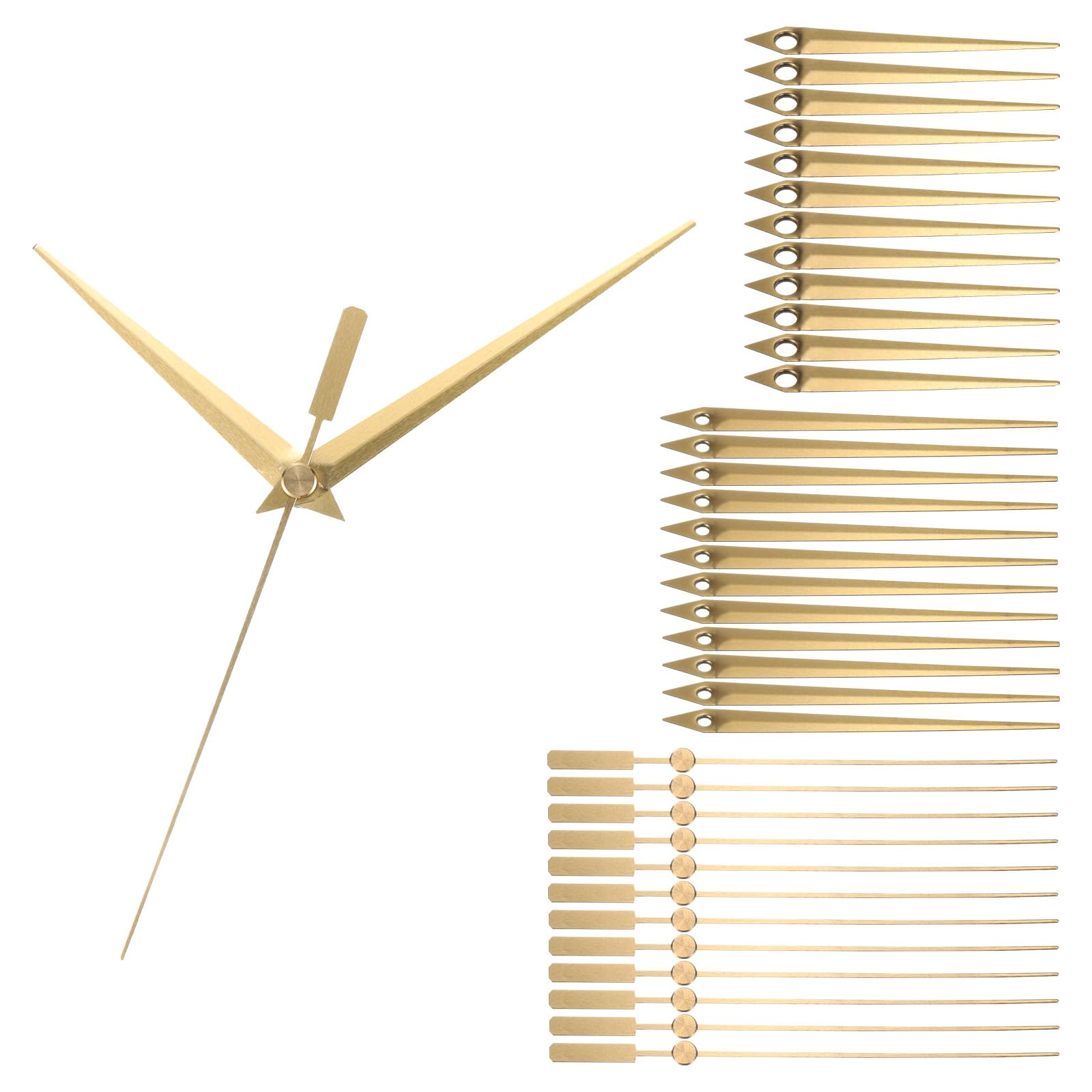 PATIKIL Replacement Clock Hands Kit, 12 Set Clock Mechanism Movement Aluminum Hands Parts Replacement for Repair DIY, Gold, A02