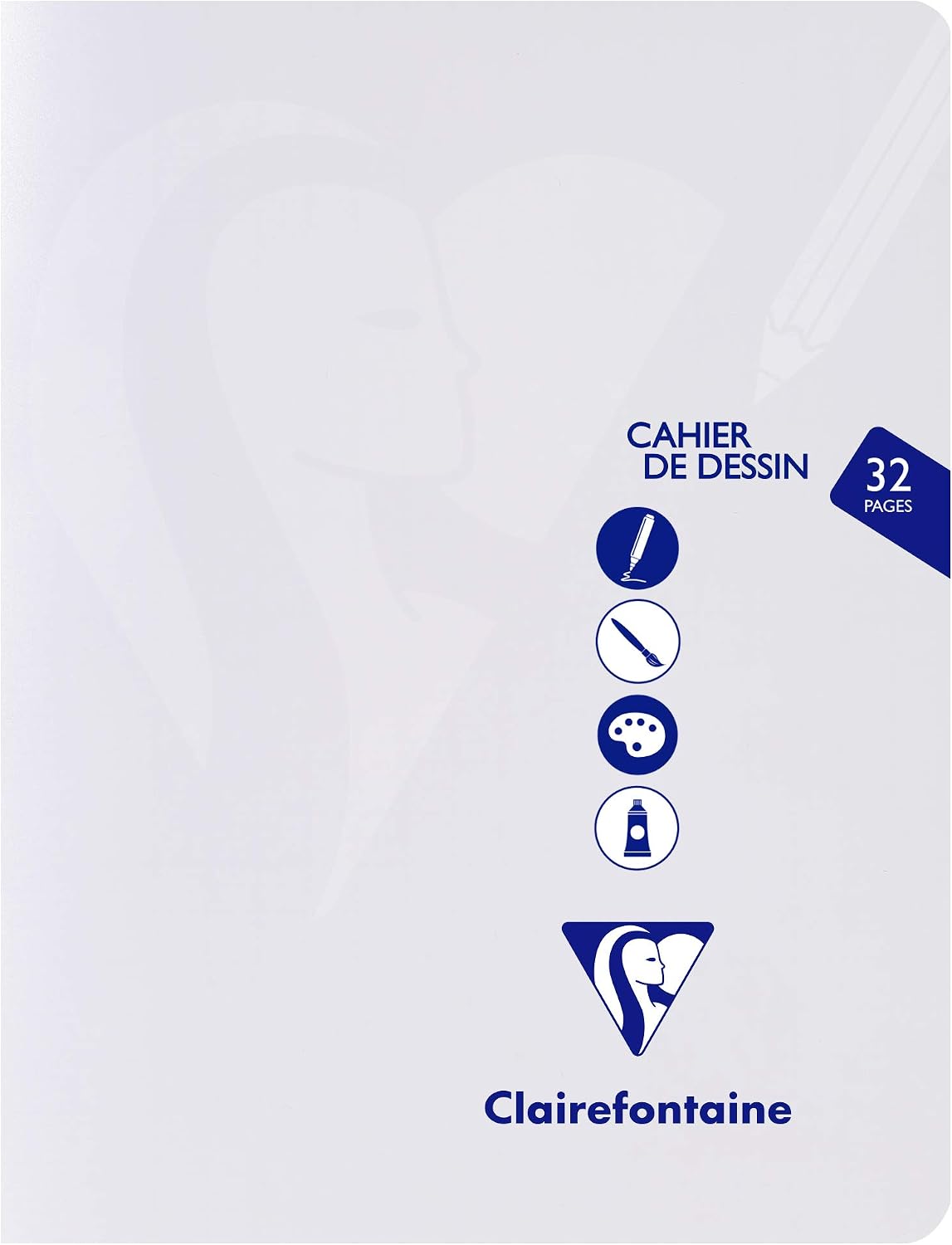 Clairefontaine 303780C - Mimesys PP Stapled Drawing Book, 17 x 22 cm, 32 Pages, Plain - Colourless