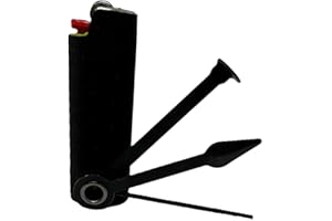 JSSELLER Metal Lighter Case Fits BIC Standard Full Size Lighter in J6, It Comes Multi-Tool in Function, EDC Multipurpose Outdoor Survival Lighter Sleeve in Black