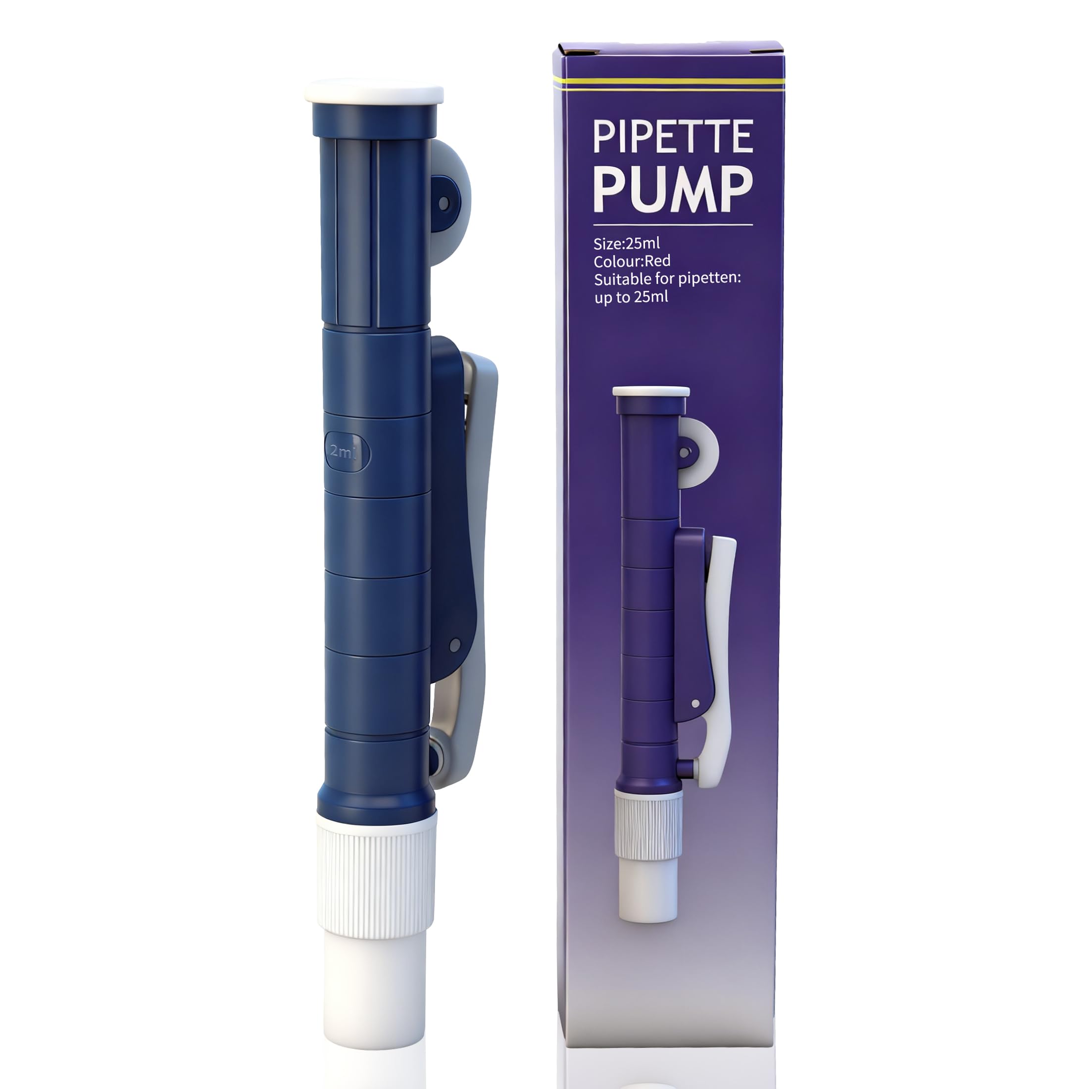 AMTAST Lab Pipettes Scientific Pipette Pump Filler for Disposable Plastic and Glass Pipettes 2ml, Blue