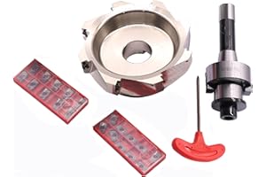 SEFHLI 6.3"/160mm Cutting Diameter 90 Degree 8 Flute Indexable CNC Face End Mill Shell Cutter BAP400R 160-40-8T, Shank Face End Mill Arbor R8-FMB40 7/16-20 with 20Pcs APMT1604 Carbide Inserts and T15 Wrench