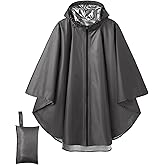 COOFANDY Rain Ponchos for Adults Full Zip Lightweight Rain Jackets Waterproof Packable Raincoats with Hood Hiking Camping