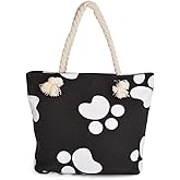 Premium Dog Cat Puppy Kitty Animal Paws Print Canvas Tote Shoulder Bag Handbag