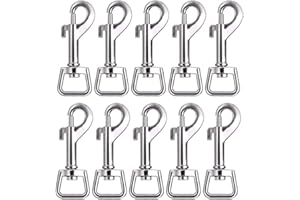 Swivel Snap Hooks, Lucky Goddness 20pcs Metal Heavy Duty Square Eye Clasp Buckle Trigger Clip Multipurpose- Best for Spring Pet Buckle, Key Chain for Linking Dog Leash Collar, Handmade Crafts Project
