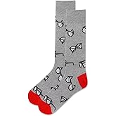 Hot Sox Men's Glasses Socks 1 Pair, Grey Heather, Men's 10-13 Shoe