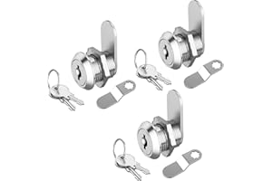 Jayseon 3 Pack Mailbox Lock Cabinet Locks with Key, Cabinet Cam Lock 5/8" Keyed Alike Mailbox Lock Replacement for Desk Drawer Toolbox, Zinc Alloy