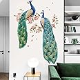 Runtoo Peacock Wall Decal Flowers Tree Branch Bird Wall Stickers Bedroom Living Room Office Home Decor