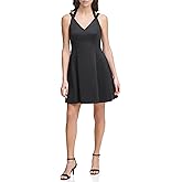 Guess Womens Embossed Scuba Sleeveless Dress
