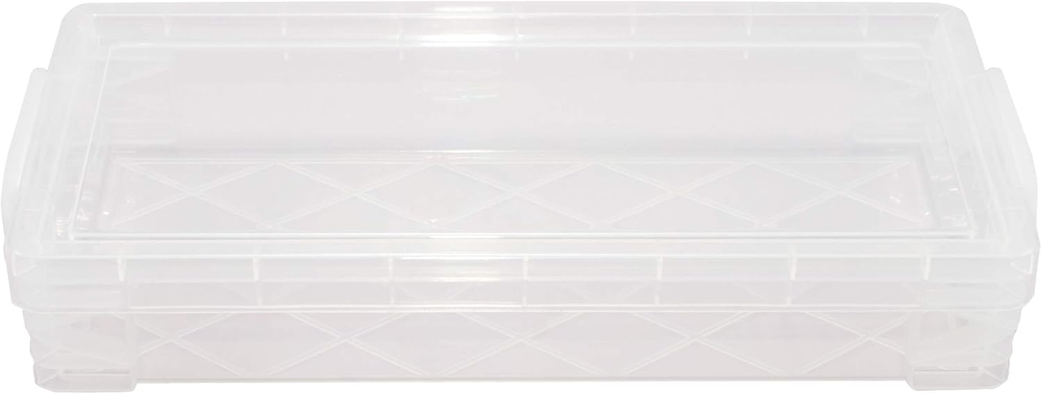 Super Stacker Pencil Box, 8.25 x 1.5 x 4 Inches, Clear, 1 Box (40309) : School Supply Boxes : Office Products