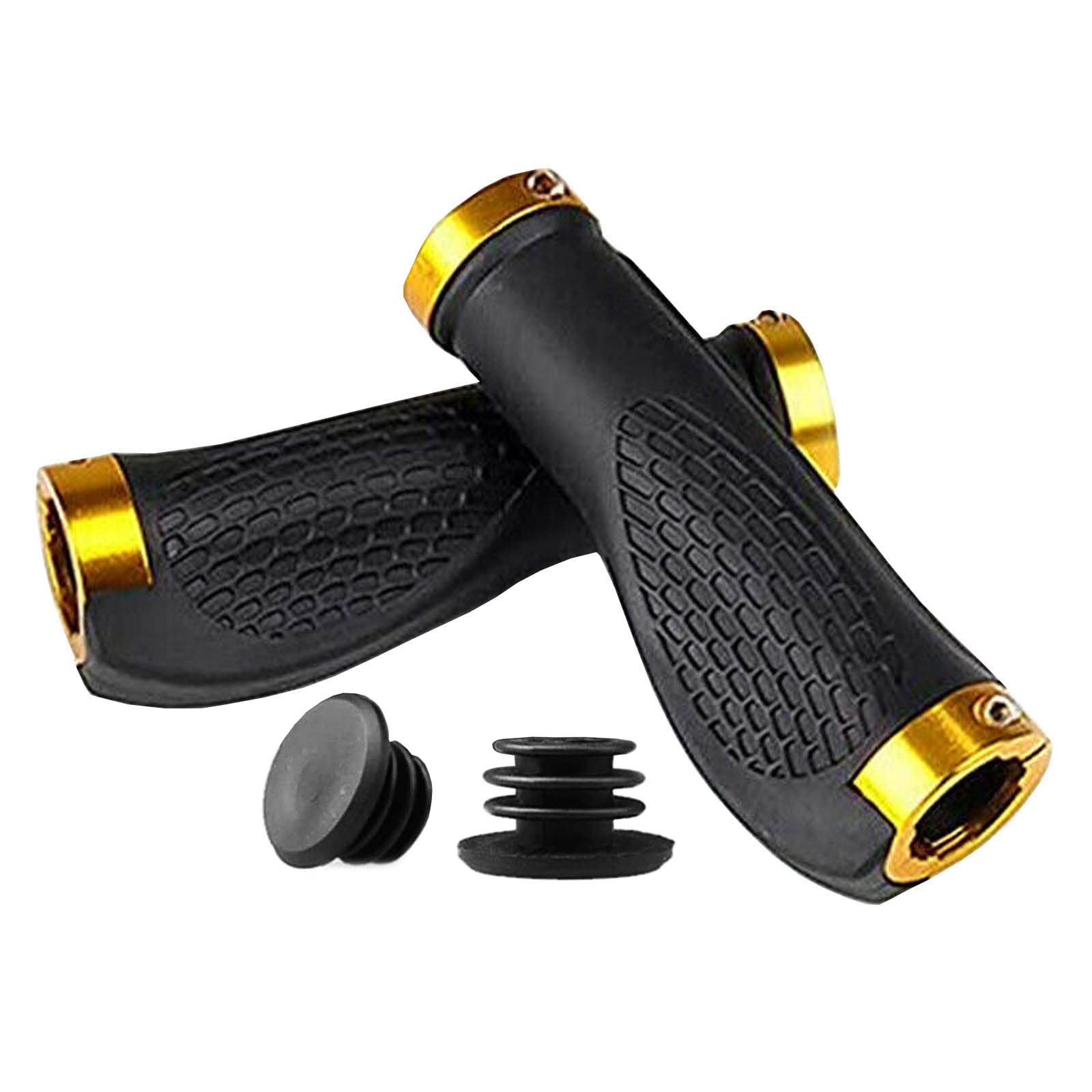 Gemx 22mm Bike Grips with Double Lock Aluminum Clamps (1 Pair) ‒ Universal Anti-Slip Handlebar Grips with Ergonomic Design & Soft Rubber ‒ Mountain Bike Grips Ideal For BMX, MTB & Scooter