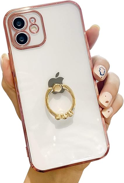 Amazon Co Jp Iphone12 ケース リング 可愛い キラキラ Iphone12 ケース クリア リング付き おしゃれ 花柄 透明 スマホケース 12 リングケース 人気 女性 存在感抜群 ストラップホール付き Vinigo 高級 エレガント ファッション 耐衝撃 指紋防止 軽量 薄型 全面保護
