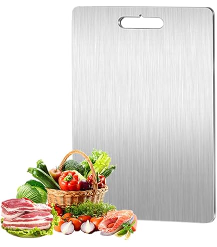 2 Pack Titanium Cutting Boards - 2025 Upgrade Pure Titanium Non-Stick Chopping Boards, Double Sided (M & L Sizes)