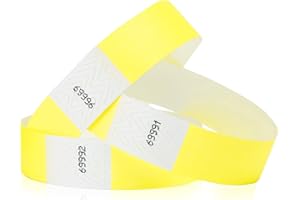 1,000 WristCo Neon Yellow Tyvek Wristbands for Events - Tamper-Proof Design & Fluorescent Color Prevent Reuse Premium-Grade Bracelets for Hospital & Medical ID, Party & VIP Identification