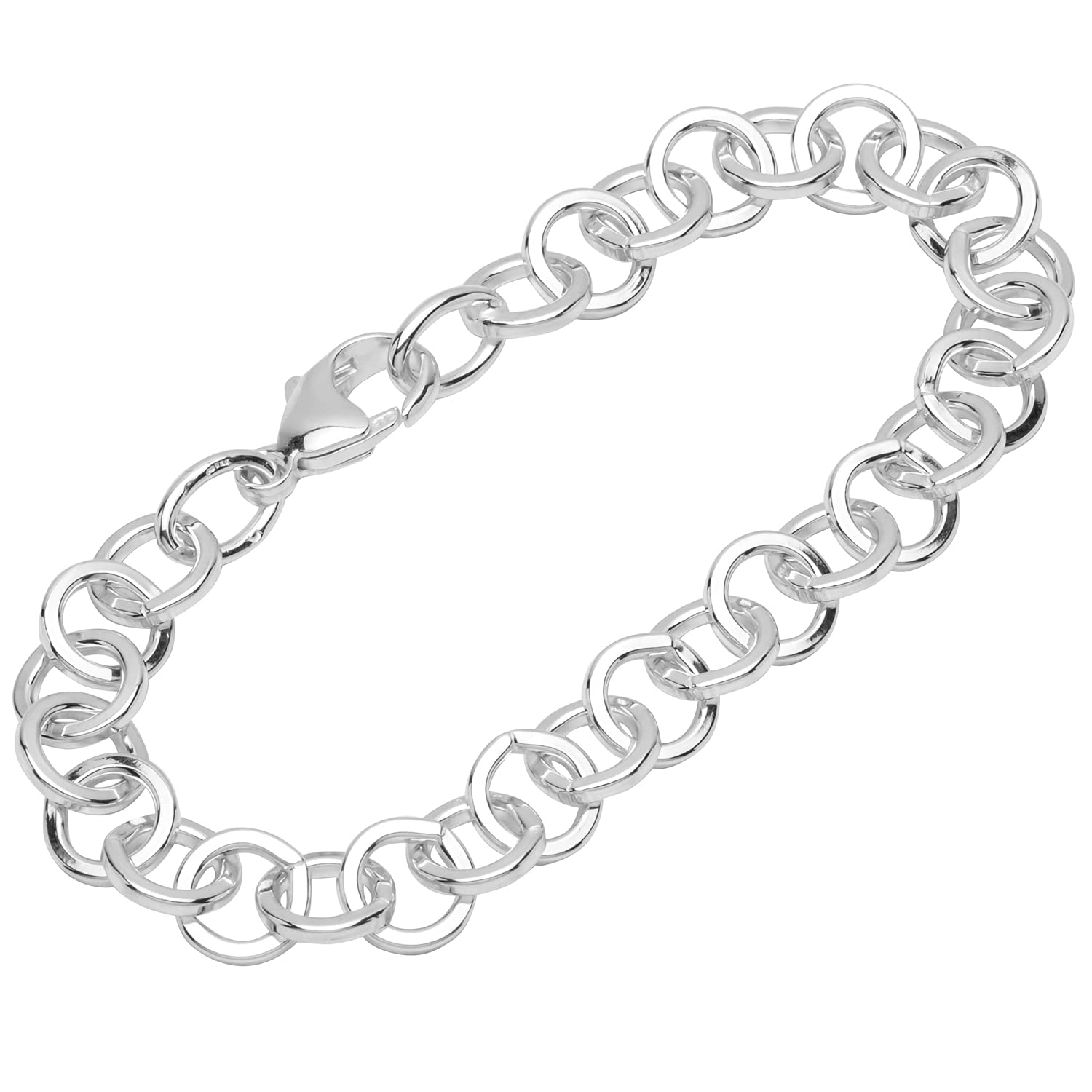 NKlaus bracelet 925 Sterling Silver 20cm anchor chain 4 edge ladies bracelet chain exquisite 12745