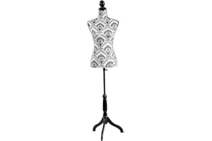 HYNAWIN Female Dress Form Mannequin Torso Adjustable Height Mannequin Body with Tripod Stand for Clothing Dress Jewelry Display, Black Flower