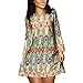 EFINNY Women Bohemian Long Sleeve Slim Tunic Beach Dress