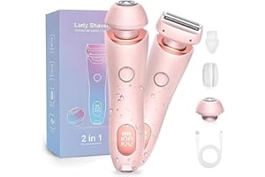 YIZER Livora Electric Shaver for Women,Glide Pro 3.0 Razor for Women, 2 in 1 Wet & Dry Waterproof Electric Razors,Womens Razor with Removable Head for Leg Arm Underarm Bikini Area(Pink)