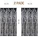 MeiGuiSha 2pcs 40in x 80in Photo Backdrop for Halloween Decor-Metallic Tinsel Foil Fringe Curtains Party Decorations(Black)