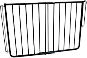 Cardinal Gates SS30 Stairway Special Baby Gate for Stairs - Adjustable Indoor Dog Gate - Aluminum Safety Gate for Kids & Pets - Can be Installed at Angles - 27 to 42.5 Inches Wide - Black