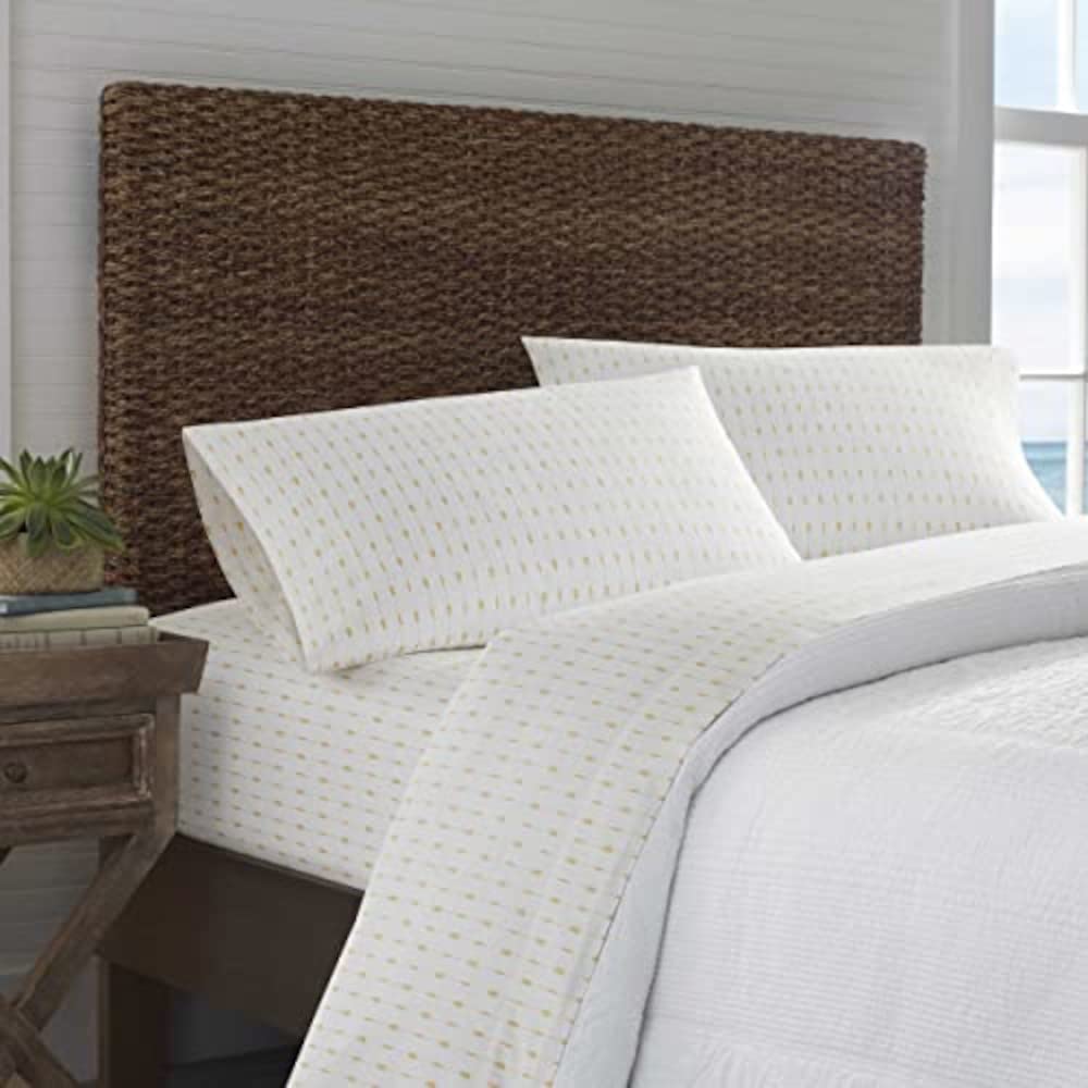 Tommy Bahama Sheet Set, Cotton, Yellow, Queen