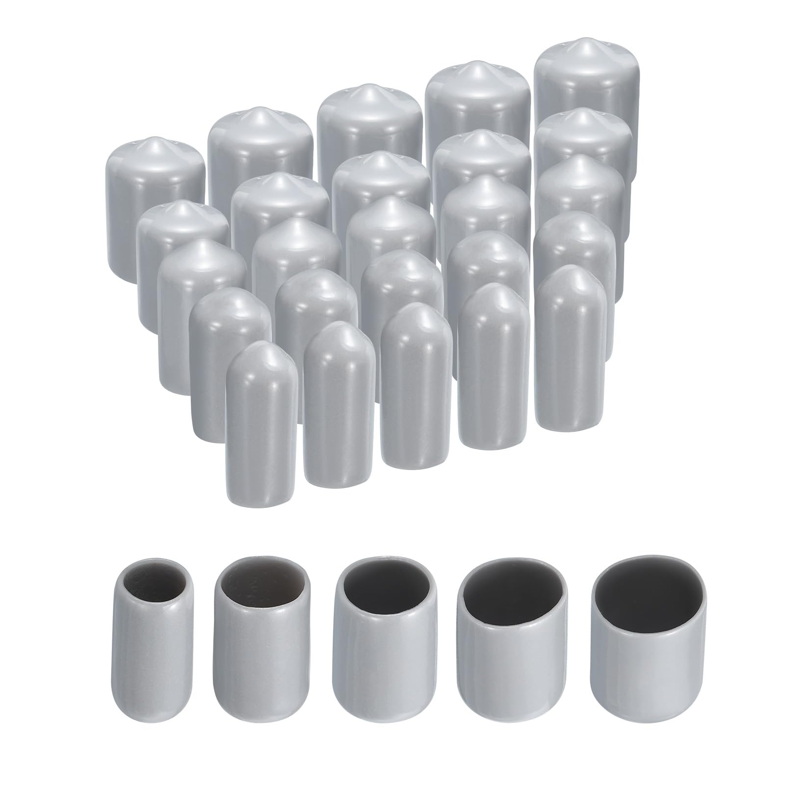 uxcell 25pcs Round Rubber End Caps