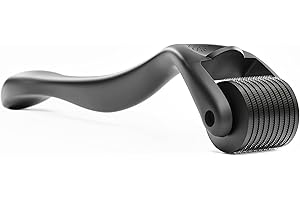 ROSELYNBOUTIQUE Beard Derma Roller for Hair Facial Skin Beard Glossy Black Cosmetic Beauty 540 Microneedles0.3mm(Black)