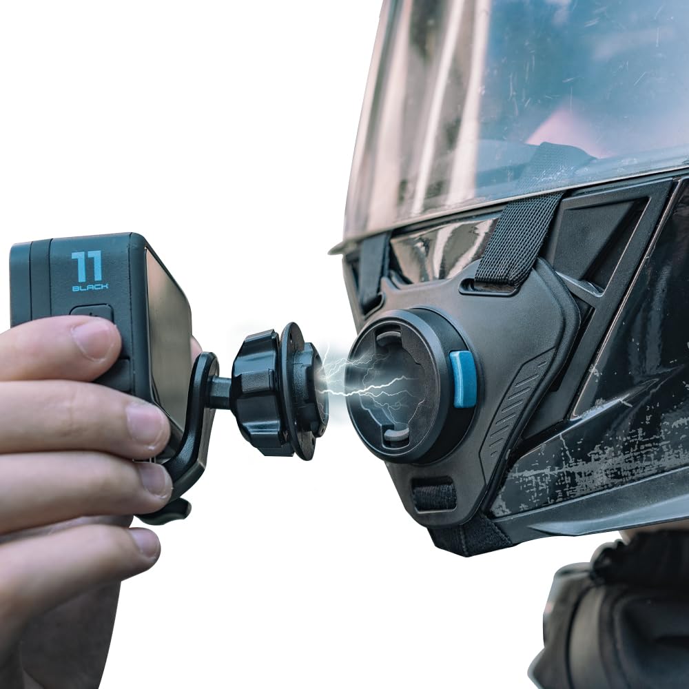 SUREWO Magnetic Quick Release Motorcycle Helmet Chin Strap Mount for Go Pro, Magnetic Dirt Bike Helmet Mount Compatible with Go Pro Hero 13,12,11,10, 9, 8, 7, (2018), 6 5,DJI Osmo Action 5 Pro/4/3