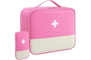 VLYHOLU 2 Pieces Medicine Bag Empty, Travel Pharmacy & First Aid Storage Bag, Waterproof Oxford Medicine Organizer for Home, 