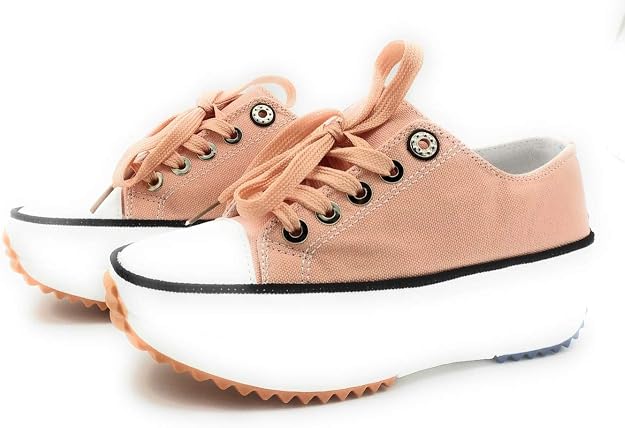 Baskets Femme Plateforme En Toile épaisse - Style Rétro, Talon Compensé, Pour Loisirs Et Look Décontracté - Confortable Et Léger