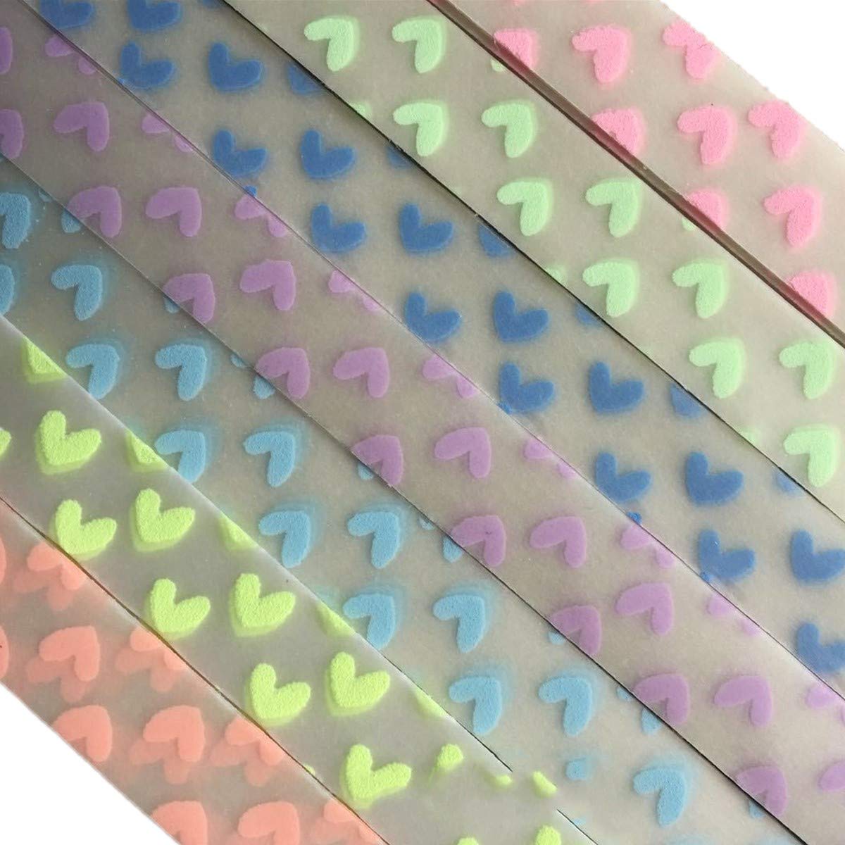 ODETOJOY Glow in The Dark Lucky Star Origami Paper Folding Strips Luminous Eiffel Tower Heart Design- 7 Colors,210 Sheets (Heart Design)