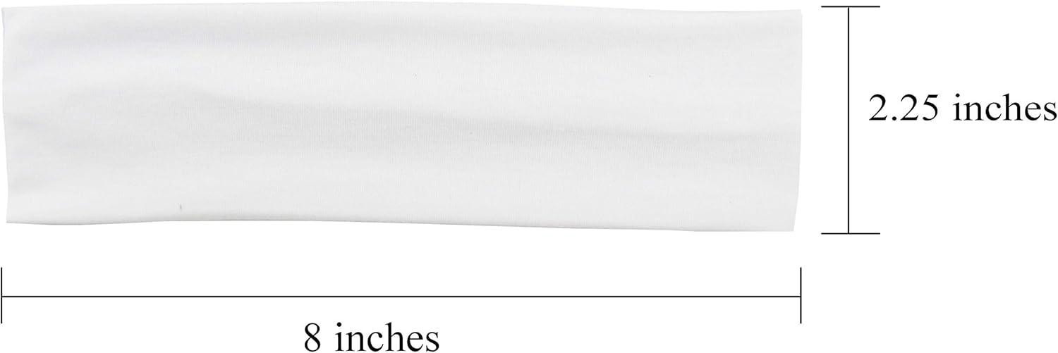 Trendy, Soft, and Stretchy Cotton Yoga Headbands (10 Pack - White) - for Yoga Running, Sports, Gym, Exercising - Image 4