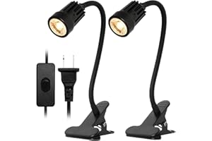EAGLOD LED Spot Lights Indoor Uplights, 3W Uplight & Down Spotlight Lamp Accent Lighting for Indoor Plants,110V Warm White Up Light 6 FT Cord with Switch (Clamp)