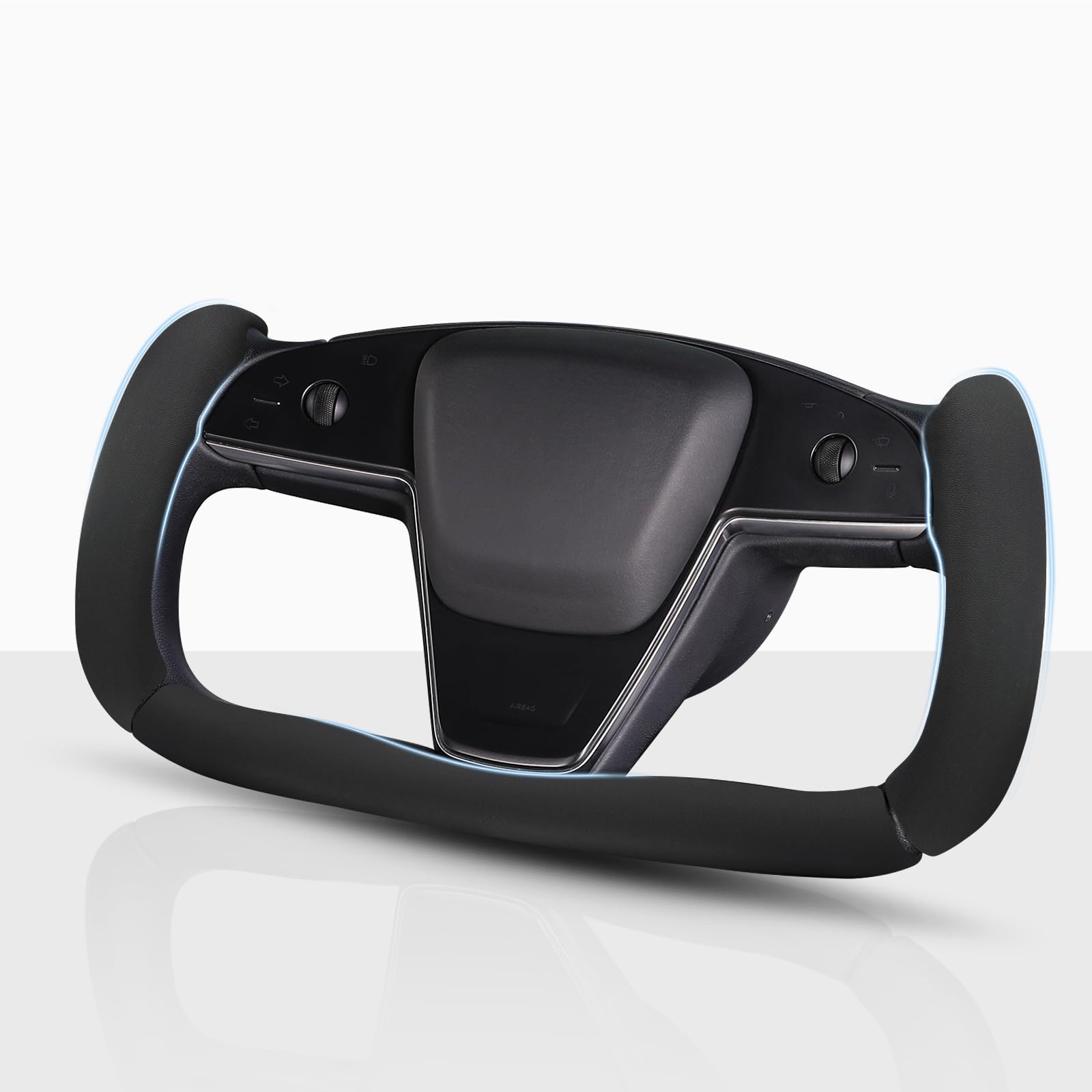 Photo 1 of Steering Wheel Cover for Tesla Yoke Steering Wheel, Car Steering Wheel Cover for Tesla Model S 2021-Present/Model X 2021-Present Steering Wheel Accessories Black