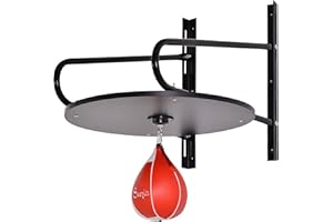 Soozier Adjustable Speed Bag Platform, Wall Mounted Speed Bag for Boxing with 360°Swivel and 6" Speedbag, Punching Training E