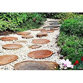 Stone Walkway Winding in Garden - Removable Wall Mural | Self-Adhesive Large Wallpaper - 66x96 inches