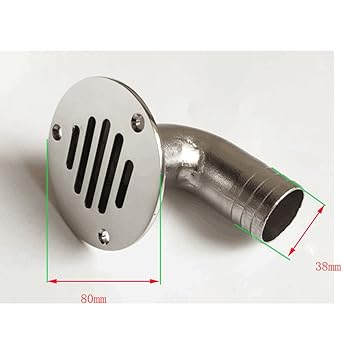 Fixed 38mm Deck Floor Drain Scupper Stainless Steel Boat Plumbing