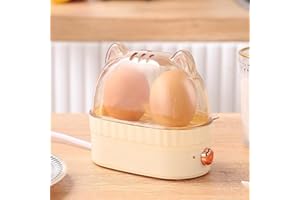 Mini Egg Cooker for Hard-Boiled Eggs - 2-Egg Capacity Automatic Boiler, Smart Electric Egg Cooker for Kitchen, Compact Kitche