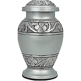 Engraved Pewter Keepsake Mini Urn for Human Ashes - A Beautiful Memorable and Classy Elegant Keepsake Mini Urn to Honor Your Loved One Remains - 3 Inch - Silver